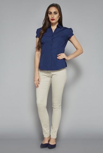 Wardrobe by Westside Blue Nancy Blouse Wardrobe by Westside Blue Nancy Blouse
