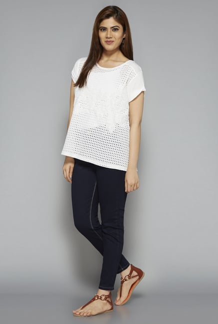 Gia by Westside White Gail Lace Blouse Gia by Westside White Gail Lace Blouse
