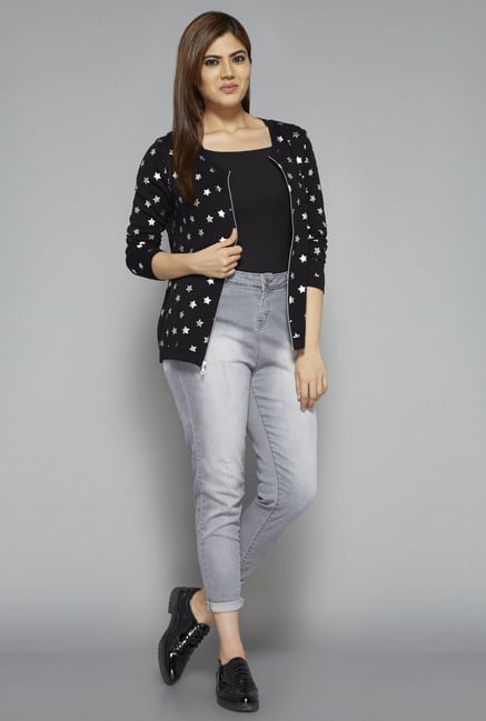 Sassy Soda by Westside Black Printed Bonnie Cardigan Sassy Soda by Westside Black Printed Bonnie Cardigan