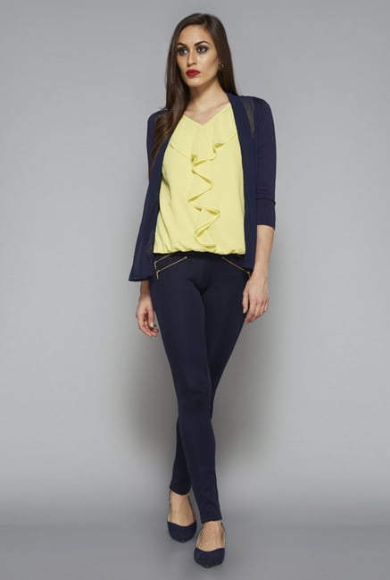 Wardrobe by Westside Navy Solid Ria Shrug Wardrobe by Westside Navy Solid Ria Shrug
