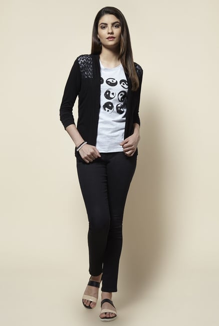 Zudio Black Solid Shrug Zudio Black Solid Shrug