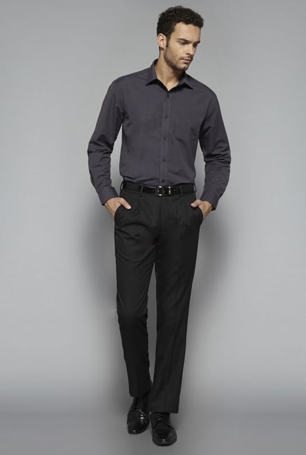 Weststreet by Westside Charcoal Solid Shirt Weststreet by Westside Charcoal Solid Shirt