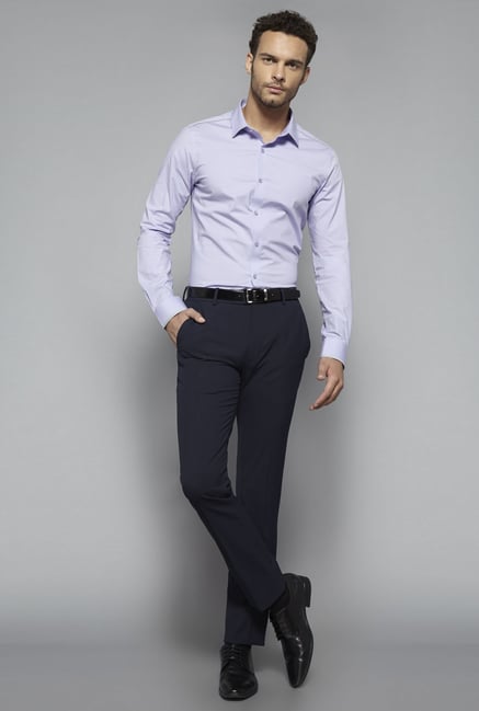 Weststreet by Westside Purple Solid Shirt Weststreet by Westside Purple Solid Shirt