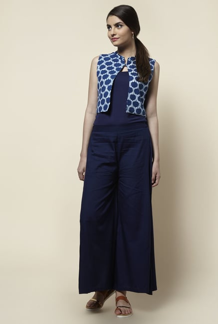 Zudio Blue Printed Jacket Zudio Blue Printed Jacket