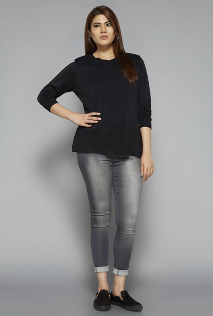 Gia by Westside Black Shimmer Sweater Gia by Westside Black Shimmer Sweater