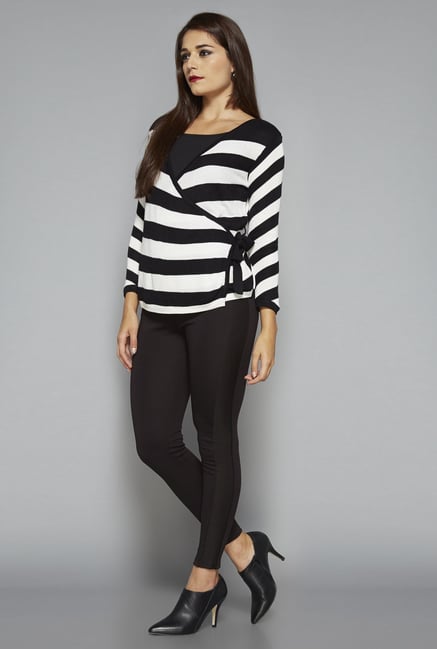Wardrobe by Westside Black Striped Hilton Cardigan Wardrobe by Westside Black Striped Hilton Cardigan