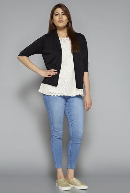Gia by Westside Black Cotton Shrug Gia by Westside Black Cotton Shrug