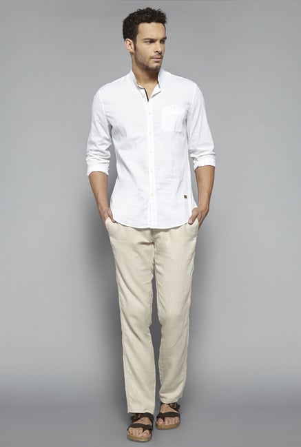 ETA by Westside Beige Linen Trouser ETA by Westside Beige Linen Trouser