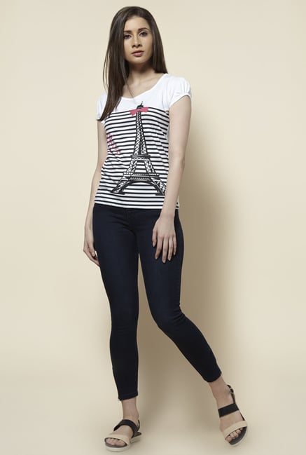 Zudio White Printed T Shirt Zudio White Printed T Shirt