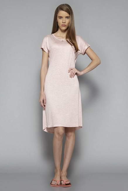 Intima by Westside Pink Textured Short Nightdress Intima by Westside Pink Textured Short Nightdress