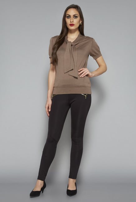 Wardrobe by Westside Beige Tammy Top Wardrobe by Westside Beige Tammy Top
