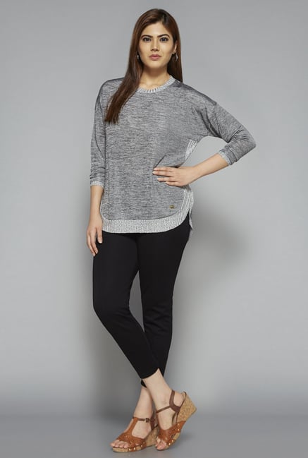 Gia by Westside Grey Solid Top Gia by Westside Grey Solid Top