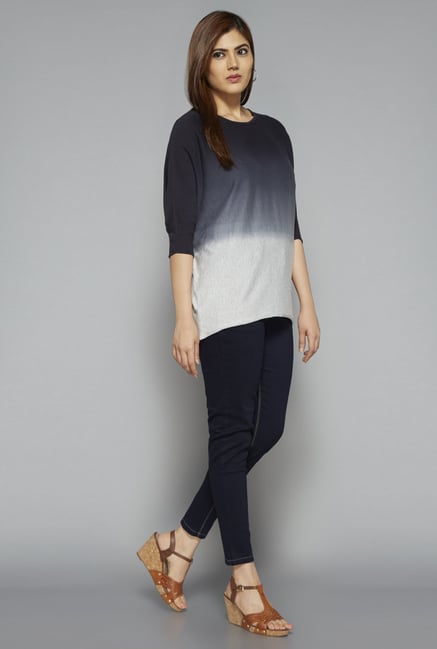 Gia by Westside Black Ombre Print Top Gia by Westside Black Ombre Print Top