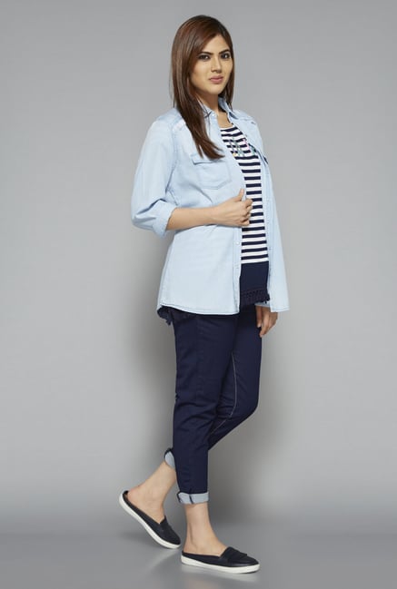 Sassy Soda by Westside Blue Rosann Blouse Sassy Soda by Westside Blue Rosann Blouse