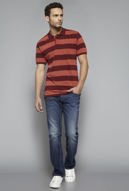 Westsport by Westside Rust Striped T Shirt Westsport by Westside Rust Striped T Shirt