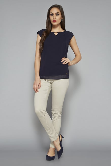 Wardrobe by Westside Navy Cranberry Top Wardrobe by Westside Navy Cranberry Top