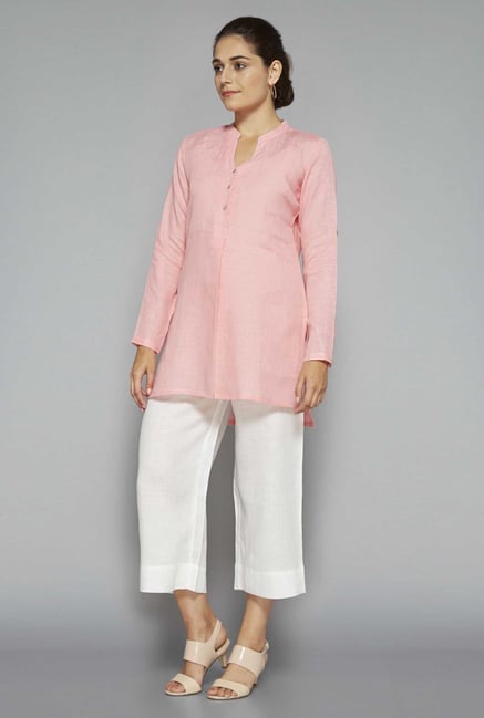 Zuba by Westside White Solid Palazzo Zuba by Westside White Solid Palazzo