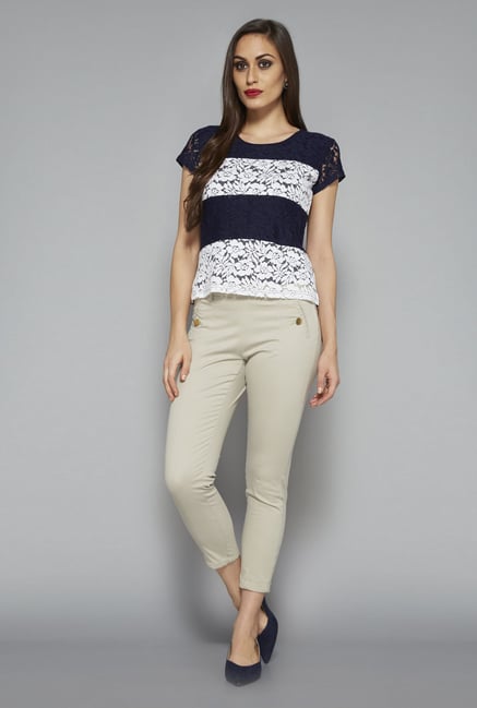 Wardrobe by Westside Navy Tory Lace Top Wardrobe by Westside Navy Tory Lace Top