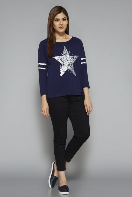 Sassy Soda by Westside Navy Printed T Shirt Sassy Soda by Westside Navy Printed T Shirt