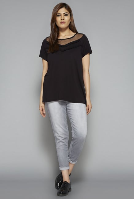 Sassy Soda by Westside Black Solid Top Sassy Soda by Westside Black Solid Top