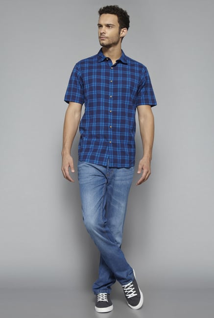 Westsport by Westside Navy Checks Shirt Westsport by Westside Navy Checks Shirt