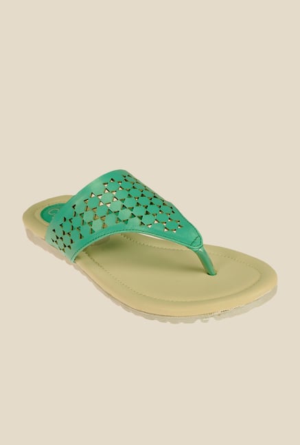 Khadim's Cleo Green Thong Sandals Khadim's Cleo Green Thong Sandals