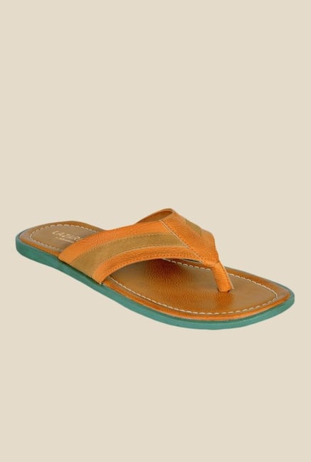 Khadim's Lazard Tan Thong Sandals Khadim's Lazard Tan Thong Sandals