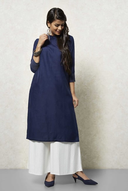 Okhai Navy Solid Kurta Okhai Navy Solid Kurta