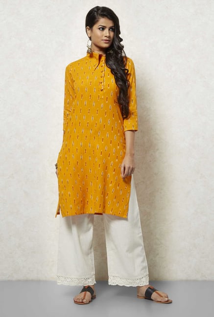 Okhai Mustard Printed Kurta Okhai Mustard Printed Kurta