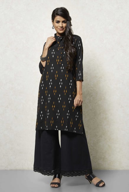 Okhai Black Printed Kurta Okhai Black Printed Kurta
