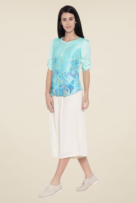 Kraus Light Blue Printed Top Kraus Light Blue Printed Top
