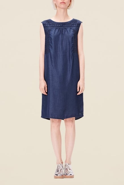 s.Oliver Navy Embroidered Dress s.Oliver Navy Embroidered Dress