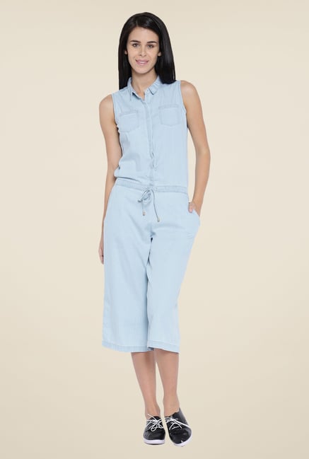 Kraus Light Blue Solid Jumpsuit Kraus Light Blue Solid Jumpsuit