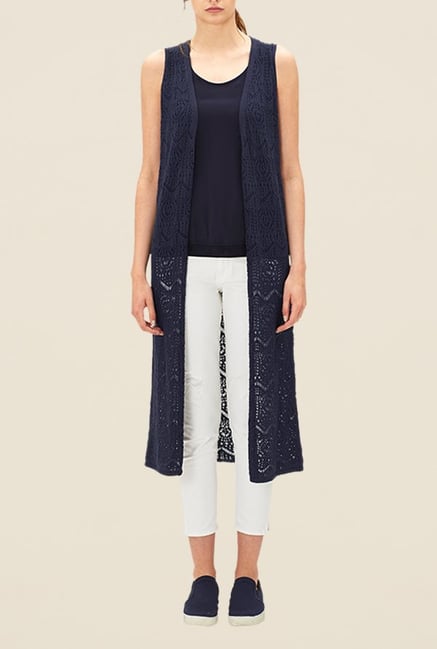 s.Oliver Navy Crochet Shrug s.Oliver Navy Crochet Shrug