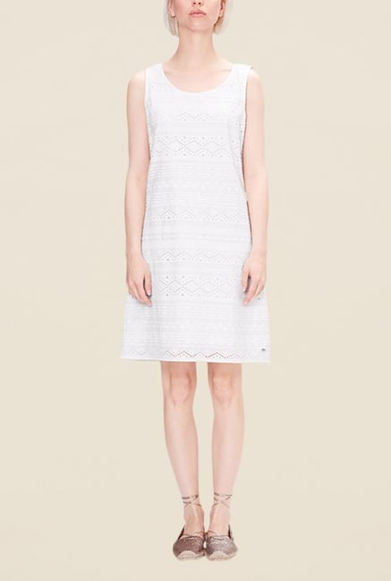 s.Oliver White Self Print Dress s.Oliver White Self Print Dress