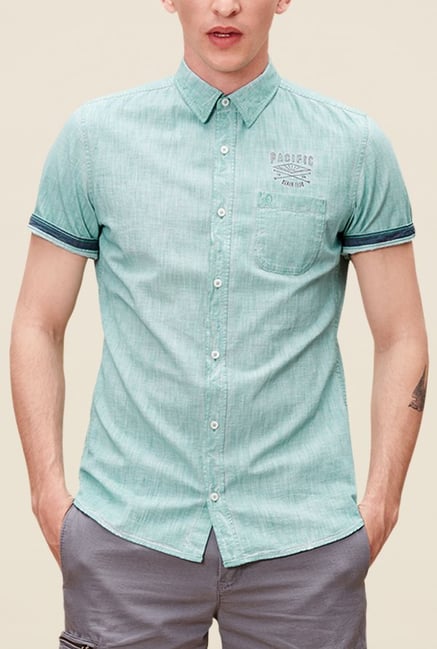 s.Oliver Turquoise Short Sleeve Shirt s.Oliver Turquoise Short Sleeve Shirt