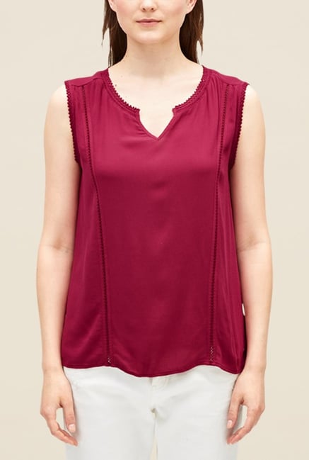s.Oliver Maroon Solid Top s.Oliver Maroon Solid Top