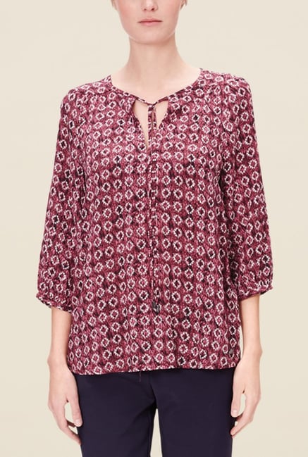 s.Oliver Maroon Printed Top s.Oliver Maroon Printed Top