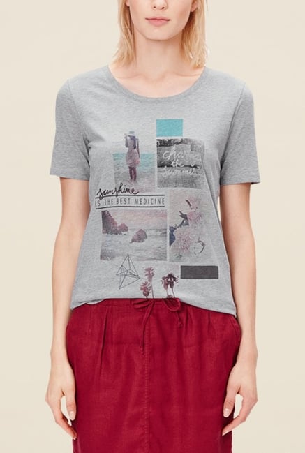 s.Oliver Grey Printed T Shirt s.Oliver Grey Printed T Shirt