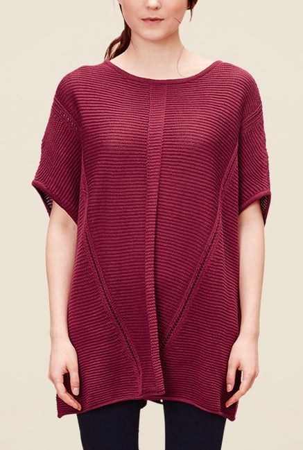 s.Oliver Maroon Round Neck Poncho Top s.Oliver Maroon Round Neck Poncho Top