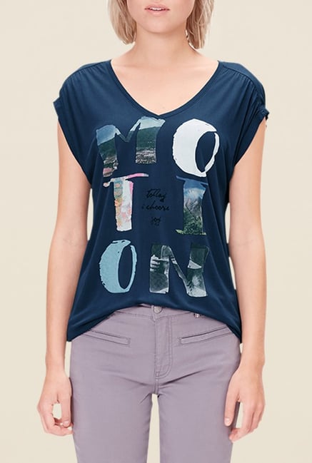 s.Oliver Navy Printed T Shirt s.Oliver Navy Printed T Shirt