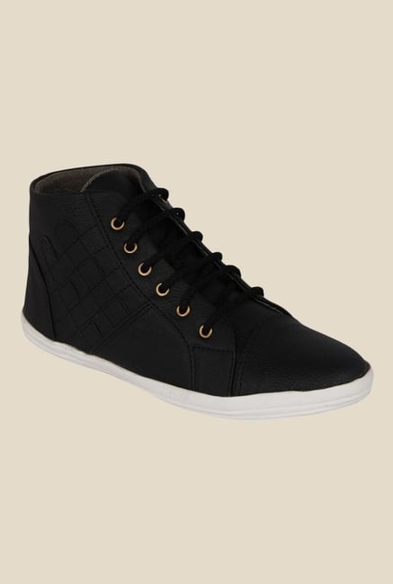 Kielz Black & White Ankle High Sneakers Kielz Black & White Ankle High Sneakers
