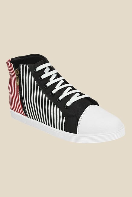 Kielz Black & White Ankle High Sneakers Kielz Black & White Ankle High Sneakers