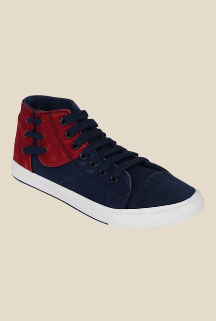 Kielz Navy & Red Ankle High Sneakers Kielz Navy & Red Ankle High Sneakers