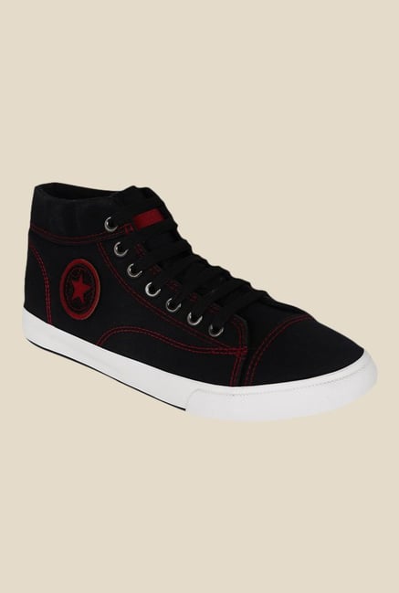 Kielz Black & White Ankle High Sneakers Kielz Black & White Ankle High Sneakers