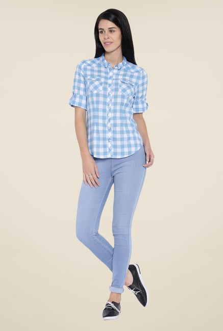 Kraus Light Blue Solid Jeggings Kraus Light Blue Solid Jeggings