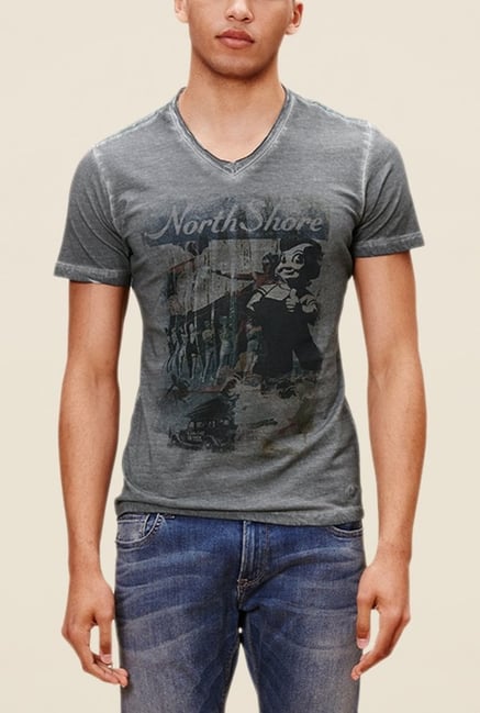 s.Oliver Grey Printed Slim Fit T Shirt s.Oliver Grey Printed Slim Fit T Shirt