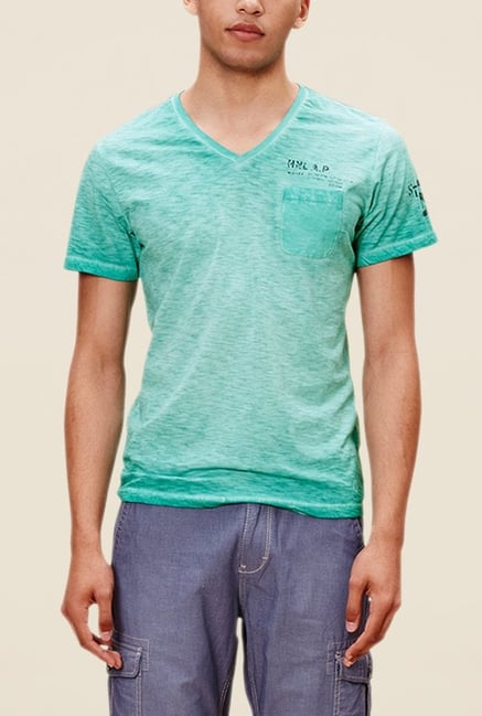 s.Oliver Green Textured T Shirt s.Oliver Green Textured T Shirt