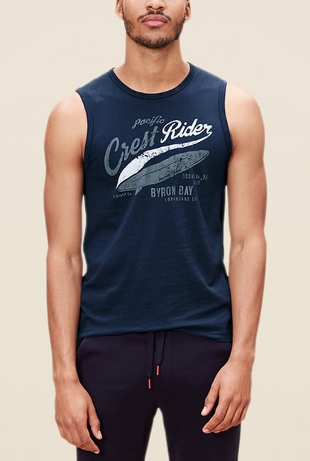 s.Oliver Blue Printed Slim Fit T Shirt s.Oliver Blue Printed Slim Fit T Shirt
