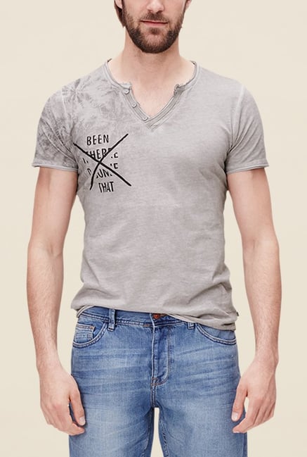 s.Oliver Beige Printed T Shirt s.Oliver Beige Printed T Shirt